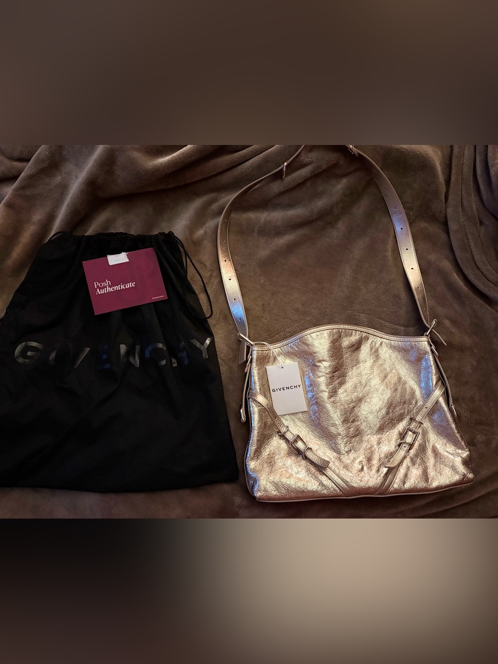 NWT! Givenchy Voyou Shoulder Bag Dusty Gold